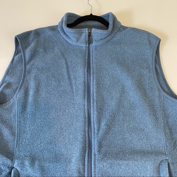 Amazon Essentials Fleece Vest Blue XL Full Zip Sleeveless High Collar Pockets - Picture 7 of 7